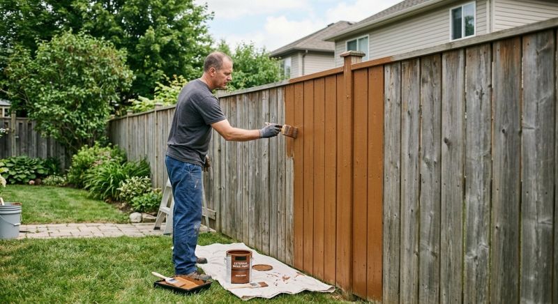 Residential Fence Painting project example